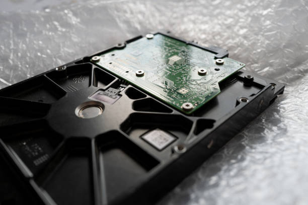 The drive can be seen laying on anti static bubble pack prior to being installed in a server.