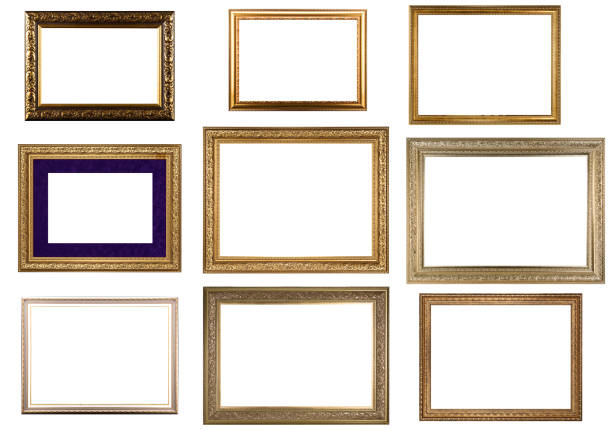 istock Collection of various antique frames on white background 1336138660