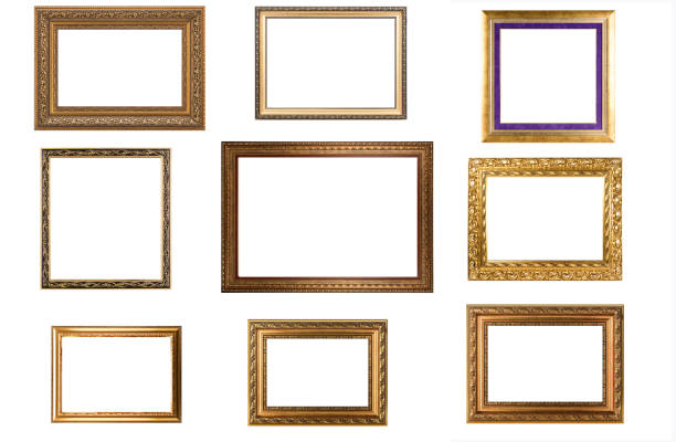 istock Collection of various antique frames on white background 1336138667