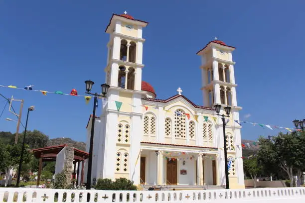 Greek-Orthodox church in Fournes village in western inner part of Crete Island, Greece.