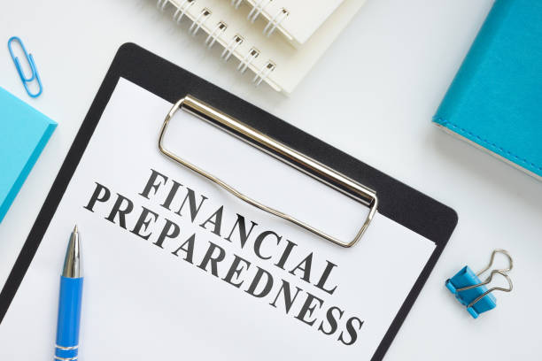 istock Financial Preparedness plan and office supplies on the surface. 1336140025