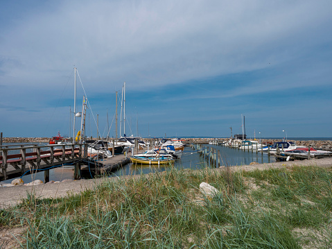 Vacations  in Poland - summer view of the Hel peninsula in Kuznica, a fishing village on the Puck Bay