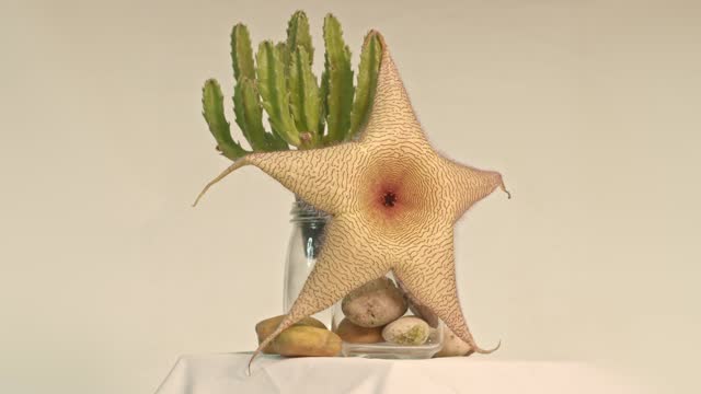 amazing large starfish flower in white background