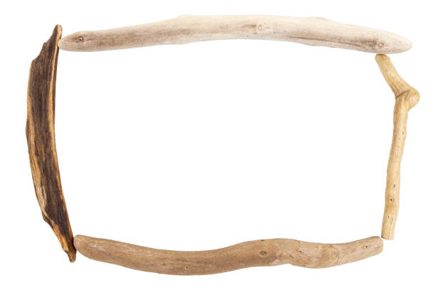 istock Frame made of driftwood pieces isolated on white 1336147861