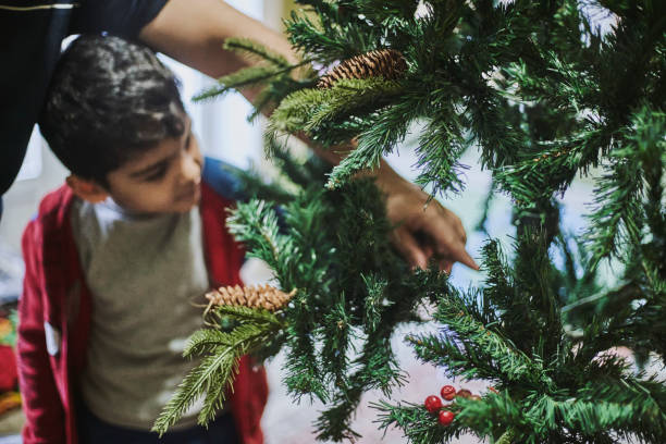 istock Father And Son Preparing For Christmas 1336148164