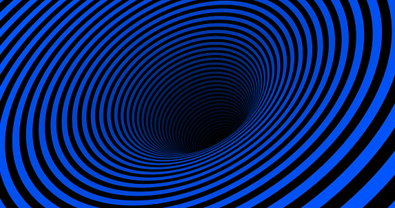 Stripe textured, abstract tunnel background.