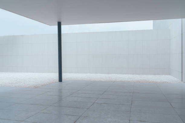 istock empty ground and floor with wall  in public, large copy space. 1336151999