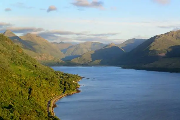 Looking east down Loch Duich to the Five Sisters of Kintail