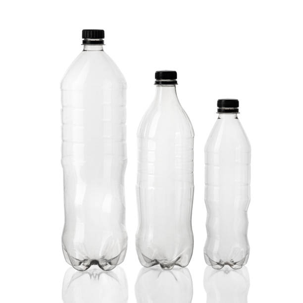 istock Silhouette of different types and sizes of empty transparent plastic bottles 1336157952
