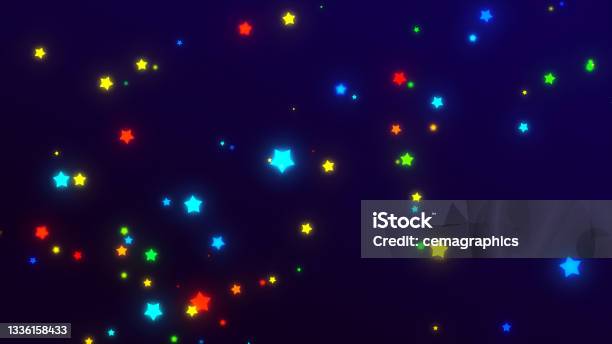 Colorful Stars Abstract Background Stock Photo - Download Image Now - Star - Space, Star Shape, Cartoon