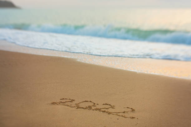 istock 2022 Happy New Year inscription sand beach. 1336159067