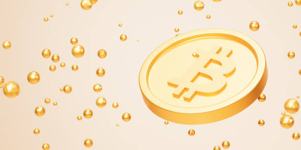 istock Bitcoin crypto currency gold coin, e-commerce investment concept, 3d render on beige background 1336159216