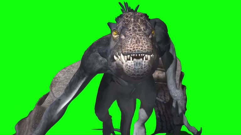 Dragon Roaring on Green Screen