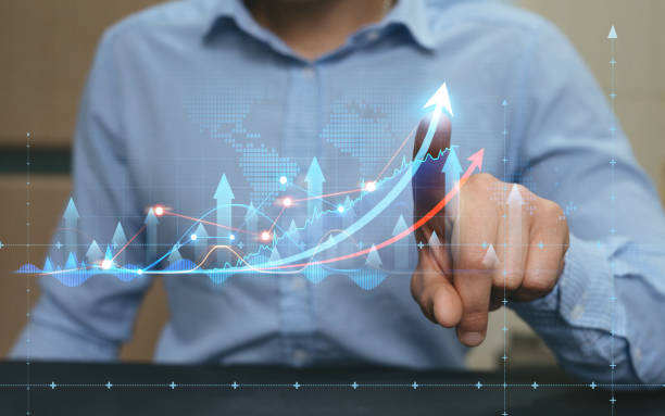 istock Businessman draws  analyzing sales data. Business growth plan and strategy, financial and investment concept. 1336160500
