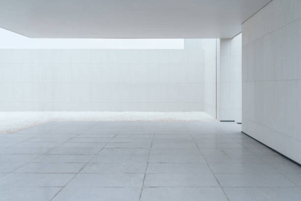 istock empty ground and floor with wall  in public, large copy space. 1336160647