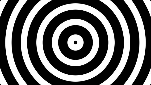 Abstract animated black and white spiral motion background, seamless loop. Hypnotising whirlpool effect, optical illusion illustration.