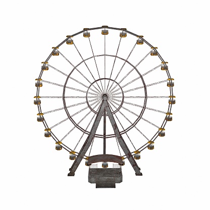 old horror Ferris Wheel 3d-rendering.