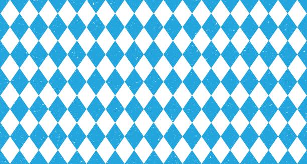 Bavarian Beer Fest seamless pattern with blue and white rhombus Flag of Bavaria Beer Fest blue checkered background Wallpaper Vector old diamonds background with cracks and dust Bavarian Beer Fest seamless pattern with blue and white rhombus Flag of Bavaria Beer Fest blue checkered background Wallpaper Vector old diamonds background with cracks and dust bavarian flag stock illustrations