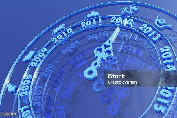 Nuevo Año 2012 Calendario Foto de stock y más banco de imágenes de Aguja de Reloj - Aguja de Reloj, Astrología, Azul