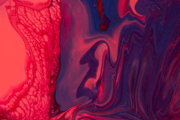 istock Raspberry pink and purple marble abstract background.Make up concept.Beautiful stains of liquid nail lacquers.Fluid art,pour painting technique.Good as digital decor,copy space. 1336171822