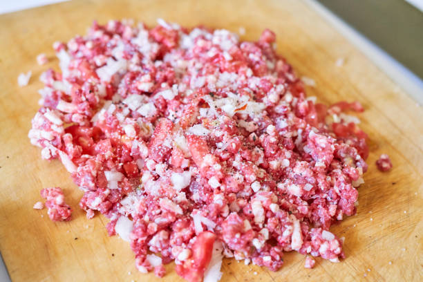 istock Close-up of fresh minced meat 1336174985