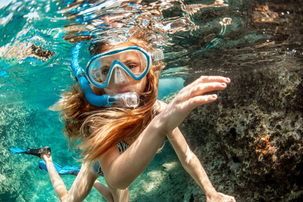 istock Girl enjoying snorkeling during cool vacation 1336177256