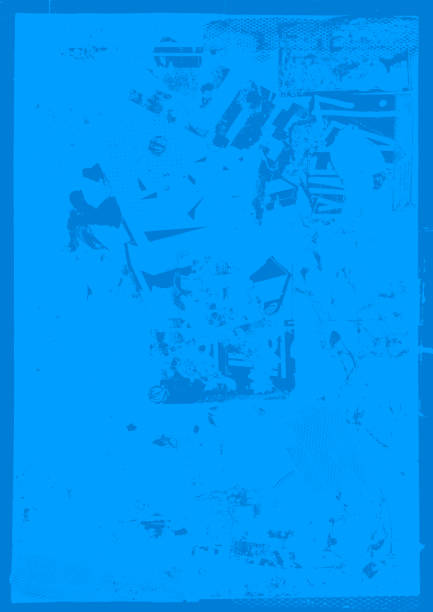 ilustrações de stock, clip art, desenhos animados e ícones de blue grunge ripped poster background - concrete wall backgrounds blue background blue