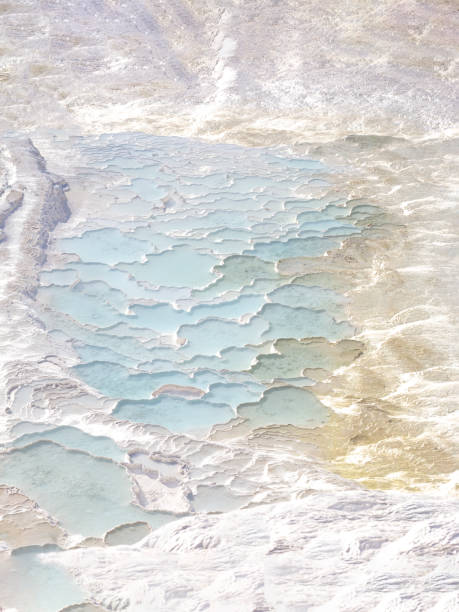 istock Texture with abstract pattern in pastel natural colors. Travertine pamukkale 1336185242