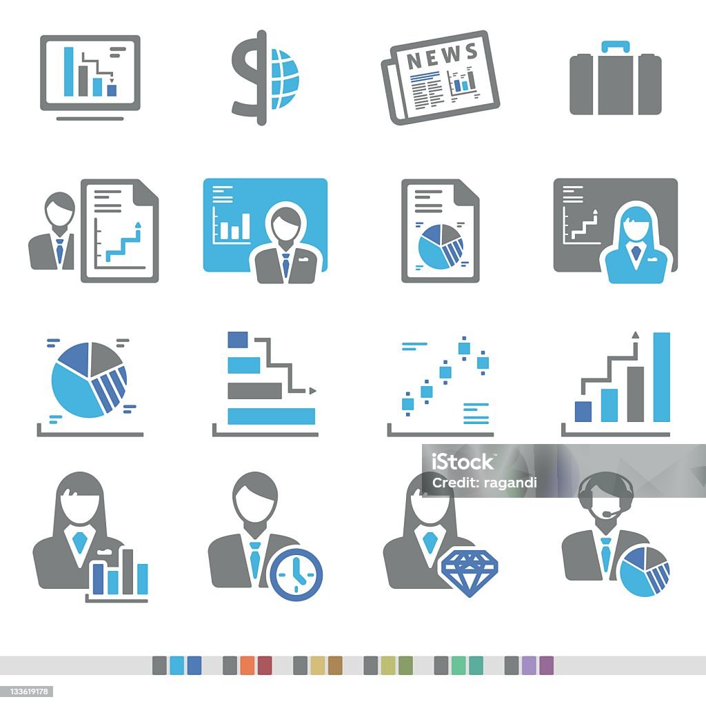 Finanzas de mercado/& cromáticos iconos - arte vectorial de Grupo de iconos libre de derechos