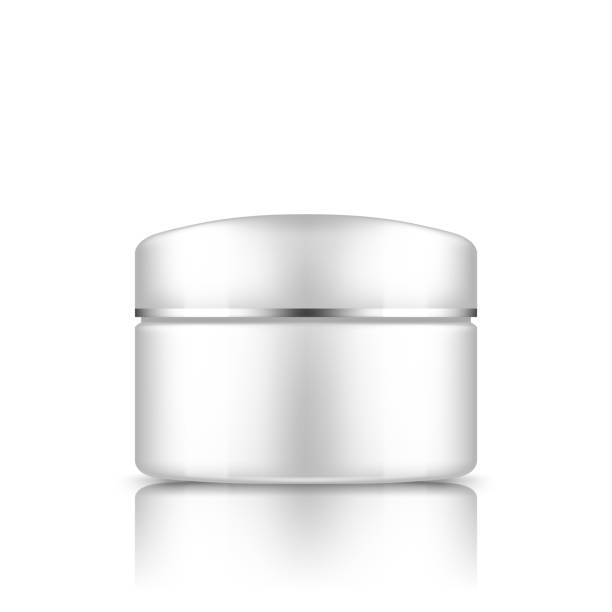 istock White cosmetic jar with silver strip on cap mockup isolated from background 1336192218