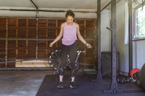 istock Strong Ethnic Woman Exercising In Home Gym 1336192344
