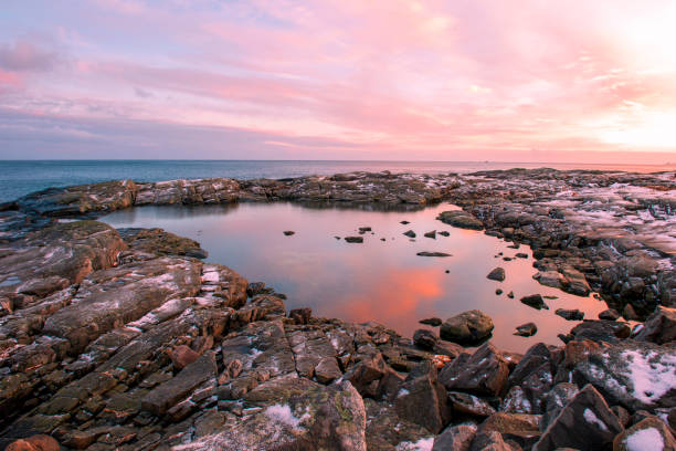 Coastal Sunset on Lofoten Islands in Winter, Norway