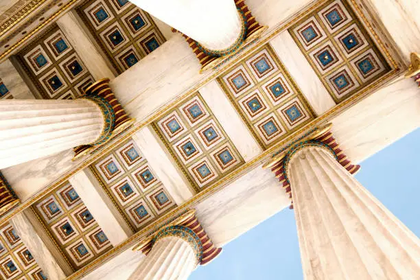 Roof detail of the national academy in Athens, Greece