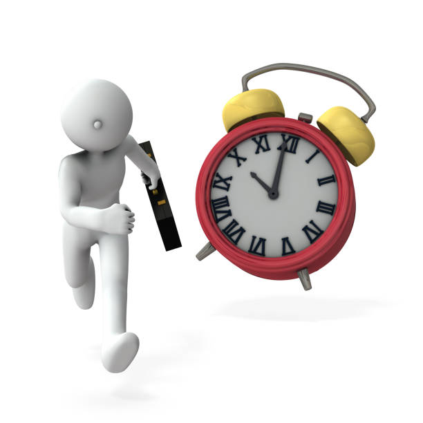 istock A businessman who is busy with a schedule. 3D rendering. White background. 1336204909