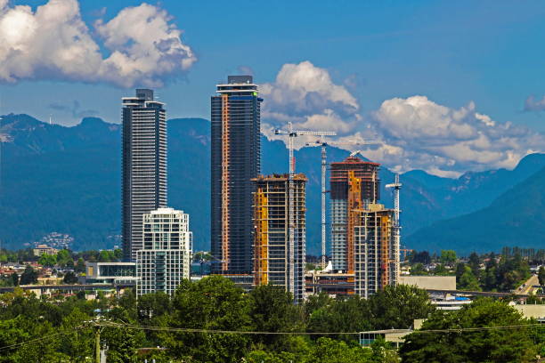 Construction of New Residential District in Burnaby city stock photo