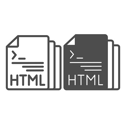 Coding Html Latar Putih File Dokumen Kode Html Baris Dan Ikon Padat Konsep Pemrograman Tanda ...