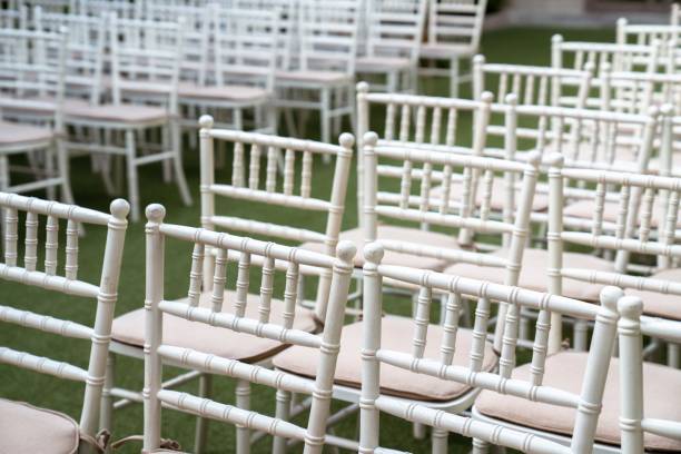 istock Wedding chair decorated on yard. 1336210230