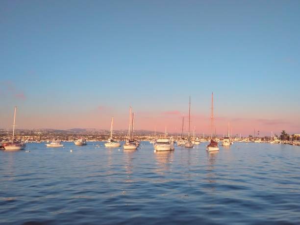Newport Harbor Boats in bay newport beach california stock pictures, royalty-free photos & images