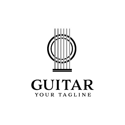 abstract guitar isolated on white background vector design