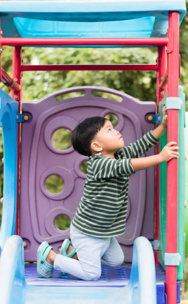 istock A boy playing on the playground. 1336216346