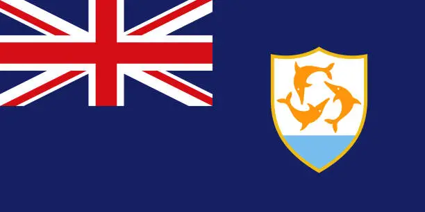 Vector illustration of Anguilla Caribbean Flag