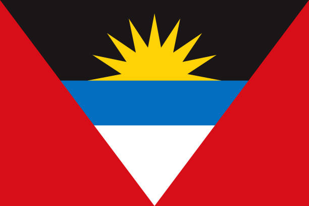 Antigua and Barbuda Caribbean Flag vector art illustration