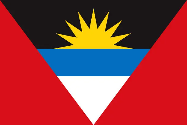 Vector illustration of Antigua and Barbuda Caribbean Flag