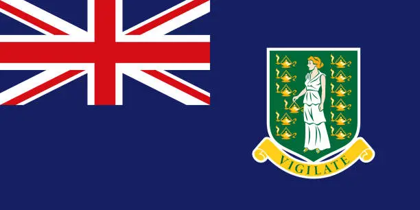 Vector illustration of British Virgin Islands Caribbean Flag