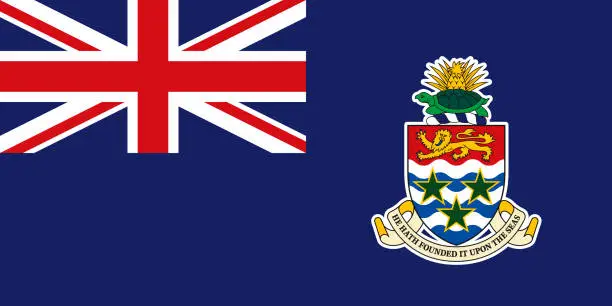Vector illustration of Cayman Islands Caribbean Flag