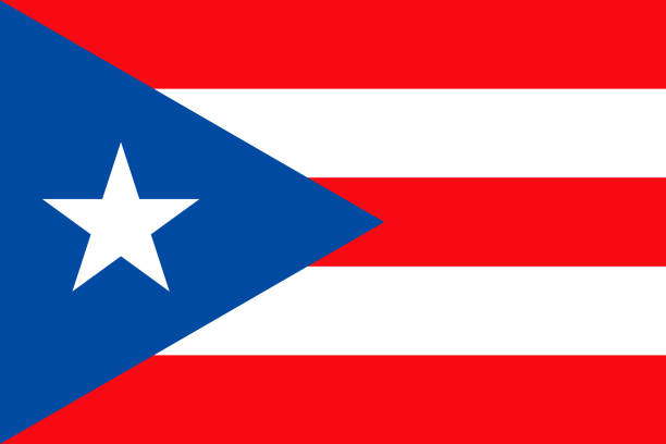 commonwealth of puerto rico karibische flagge - greater antilles stock-grafiken, -clipart, -cartoons und -symbole