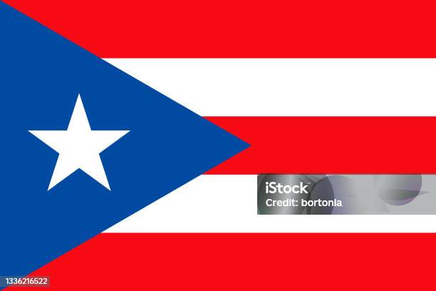 Commonwealth Of Puerto Rico Caribbean Flag Stock Illustration - Download Image Now - Puerto Rican Flag, Vector, Star Shape