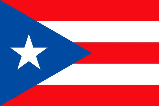 Vector illustration of Commonwealth of Puerto Rico Caribbean Flag