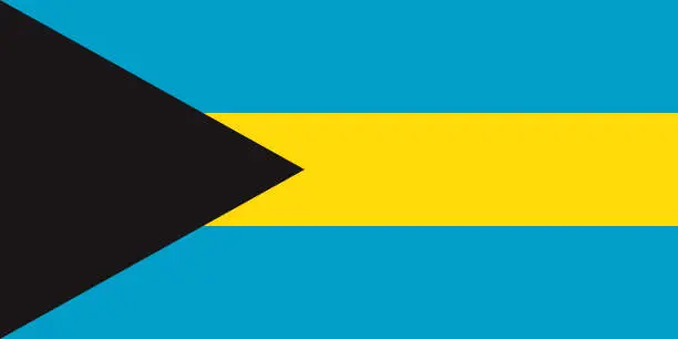 Vector illustration of Commonwealth of The Bahamas Caribbean Flag