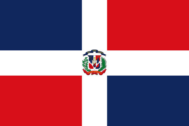 Dominican Republic Caribbean Flag - ilustração de arte vetorial